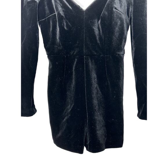 Topshop Black Velour Long Sleeve Sweetheart Neckline Romper Women's US 2 New - Picture 3 of 8